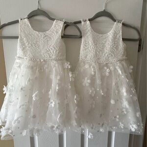 White Kids Floral Dress
